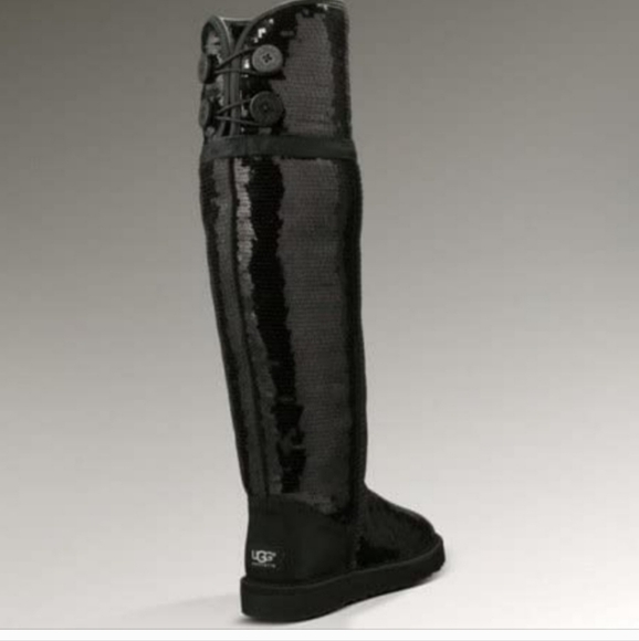 Ugg Bailey Button Sequin Over The Knee Boots Sherpa Shearling Designer #778 - Picture 3 of 16